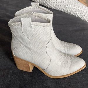Grey Snakeskin Ankle Boots